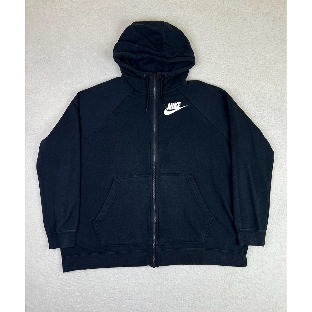 Nike Hoodie Mens Big 1X Blue Full Zip Fleece Swoosh Logo Sweatshirt CI1225-010‎